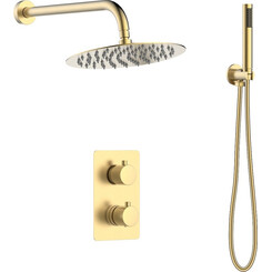 Душевая система с термостатом Volle Sistema R Cepillado Oro 1585.090115 (брашированное золото, скрытого монтажа), фото 
