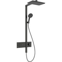 Душевая система с термостатом Hansgrohe Raindance Alive Q 1jet Brushed Black Chrome 24580340 (брашированный черный хром), Цвет производителя: брашированный черный хром, фото 