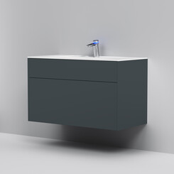 Тумба с раковиной Am.Pm Inspire V2.0 M50AFHX1003GM+M50AWPC1001WG (100 см, графит, подвесная), Доступные размеры: 100, Цвет производителя: графит, фото 
