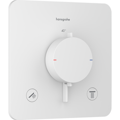 Внешняя часть смесителя скрытого монтажа с термостатом для ванны Hansgrohe Ecostat Comfort Q Matt White 33713700 (белая матовая), Цвет производителя: белый матовый, фото 