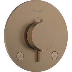 Внешняя часть смесителя скрытого монтажа с термостатом для ванны Hansgrohe Ecostat Comfort S Brushed Bronze 33715140 (брашированная бронза), Цвет производителя: брашированная бронза, фото 