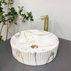 Умивальник VBI Brindisi Stain Matt VBI-014101 (40x40 см, мармур матовий, чаша), фото 