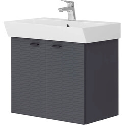 Тумба с раковиной Devit Flow Anthracite Matt 484060A (60 см, антрацит матовый, подвесная), Доступные размеры: 60, Цвет производителя: антрацит матовый, фото 