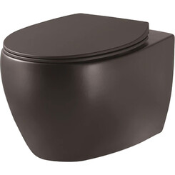 Безободковый подвесной унитаз Devit Acqua New Black Matt 3020155B (черный матовый, с сиденьем), Цвет производителя: черный матовый, фото 