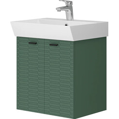 Тумба с раковиной Devit Flow Green Matt 484050E (50 см, зеленая матовая, подвесная), Доступные размеры: 50, Цвет производителя: зеленый матовый, фото 