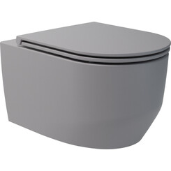 Безободковый подвесной унитаз Devit Art 3.0 Gray Matt Vortex Flush 3030140G (серый матовый, воронкообразный, с сиденьем), Цвет производителя: серый матовый, фото 