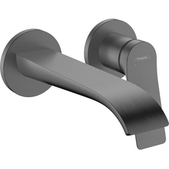 Внешняя часть смесителя скрытого монтажа для умывальника Hansgrohe Vivenis Brushed Black Chrome 75050340 (брашированный черный хром, с донным клапаном и каскадным изливом), Цвет производителя: брашированный черный хром, фото 