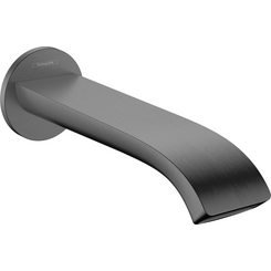 Излив для ванны Hansgrohe Vivenis Brushed Black Chrome 75410340 (брашированный черный хром, 21 см, скрытого монтажа, каскад), Цвет производителя: брашированный черный хром, фото 