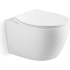 Безободковый подвесной унитаз Imprese Svetly Twist c06805203 (воронкообразный, c сиденьем), фото 