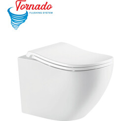 Безободковый подвесной унитаз Koller Pool Round Comfort Tornado 3.0 1884570198 (воронкообразный, c сиденьем), фото 