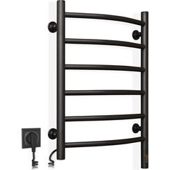 Электрический полотенцесушитель Navin Камелия Sensor 12-207133-4860 (480x600, черный муар, левый, сенсорный, с таймером), Доступные размеры: 480 x 600, Цвет производителя: черный муар, Подключение полотенцесушителя: левое, фото 