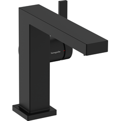 Смеситель для умывальника Hansgrohe Tecturis E 110 Fine CoolStart EcoSmart+ Matt Black 73020670 (черный матовый, с каскадным изливом и донным клапаном), Цвет производителя: черный матовый, фото 