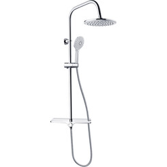 Душевая система Perla Splash PSF2001 (хром/белый, без смесителя, с полкой), фото 