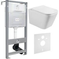 Комплект унитаз с инсталляцией 3 в 1 : подвесной унитаз с сиденьем Volle Libra 2.0 Vortice 1321.001000 + инсталляция Volle Master EVO 212010 + c звукоизоляционной прокладкой + с креплением к стене, фото 