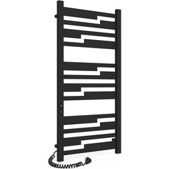Электрический полотенцесушитель Laris Зебра Тетрис ЧФ(Ч)12 R2 73207856 (500x1100, черный матовый, левый, с таймером), Доступные размеры: 500 x 1100, Цвет производителя: черный матовый, Подключение полотенцесушителя: левое, фото 