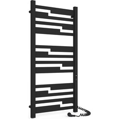 Электрический полотенцесушитель Laris Зебра Тетрис ЧФ(Ч)12 R2 73207857 (500x1100, черный матовый, правый, с таймером), Доступные размеры: 500 x 1000, Цвет производителя: черный матовый, Подключение полотенцесушителя: правое, фото 