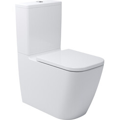 Безободковый унитаз-компакт Devit Quadra Vortex Flush 2050140 (воронкообразный, c сиденьем), фото 