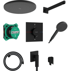 Душевая система с термостатом Hansgrohe Raindance Alive S Design ShowerSet 1jet with ShowerSelect Comfort E and iBox Universal 2 Matt Black 24630670 (черная матовая, скрытого монтажа), Цвет производителя: черный матовый, фото 