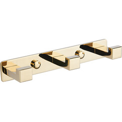 Гачок для ванної кімнати VBI Quadro Gold VBI-049703GL (золото, потрійний), Колір виробника: золото, фото 
