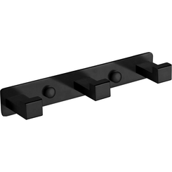 Гачок для ванної кімнати VBI Quadro Black VBI-049703BL (чорний матовий, потрійний), Колір виробника: чорний матовий, фото 