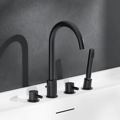 Змішувач на борт ванни Damixa Scandinavian Pure Black 360400300 (чорний, на чотири отвори), Колір виробника: чорний, фото 