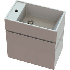 Тумба Snail Шейла з умивальником Snail Веста 500КМ164LPA100 (50 см, біла глянсова, ліва, підвісна), Доступні розміри: 50 x 30 L, фото 