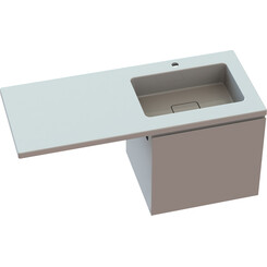 Тумба Snail Тигран з умивальником Snail Аляска 1200KM167RPA100 (120 см, біла глянсова, права, підвісна), Доступні розміри: 120 x 50 R, фото 