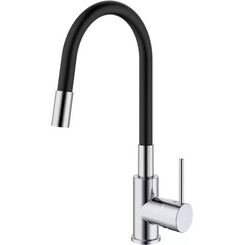 Змішувач для кухні Devit Nova 5417031 (хром/чорний матовий, з гнучким виливом), фото 