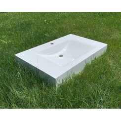 Умивальник Snail Атлант 800 White Glossy 163/800A100 (80x48 см, білий глянсовий, з крилом), Доступні розміри: 80 x 48, Колір виробника: білий глянець, фото 