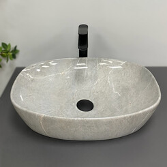 Раковина VBI Olbia Grey Stone Glossy VBI-014302 (50x38 см, серый камень глянцевый, чаша), Доступные размеры: 50 x 38, Цвет производителя: серый камень глянцевый, фото 