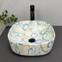 Раковина VBI Arezzo Abstract Matt VBI-013203 (37x37 см, абстракт, чаша), Доступные размеры: 37 x 37, Цвет производителя: абстракт, фото 