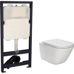 Комплект унитаз с инсталляцией 3 в 1: подвесной унитаз с сиденьем Roca Gap A34H470000 + инсталляция Volle Master Ola 2130.000200 + звукоизоляционная прокладка + крепление к стене, фото 