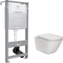 Комплект унітаз з інсталяцією 3 в 1: підвісний унітаз з сидінням Roca Gap A34H470000 + інсталяція Imprese I-Frame i1210 + кріплення до стіни, фото 