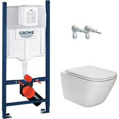 Комплект унітаз з інсталяцією 3 в 1: підвісний унітаз з сидінням Roca Gap A34H470000 + інсталяція Grohe Rapid SL 388400WG + кріплення до стіни, фото 