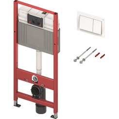 Інсталяція для унітазу 3 в 1 Tece Base 9400400 (з білою клавішею Base та кріпленням до стіни), фото 