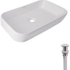 Умывальник Qtap Scorpio White Glossy QT14112243WN48463 (55x39 см, с донным клапаном), фото 