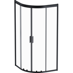Душевая кабина Am.Pm Gem 1/4 Round W90UG-401-9090-BT (90x90 см, стекло прозрачное, профиль черный матовый), Доступные размеры: 90 x 90, Цвет производителя: черный матовый, фото 