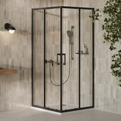 Душова кабіна Ravak X-Point Slim XPSRV2 (X14V7030FZ1, 90x90 см, скло прозоре, профіль чорний матовий), Доступні розміри: 90 x 90, Колір виробника: прозоре скло, обробка чорна матова, фото 