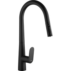 Смеситель для кухни Kroner Element 211569-3801 (черный матовый, с выдвижной лейкой и подключением питьевой воды), Цвет производителя: черный матовый, фото 