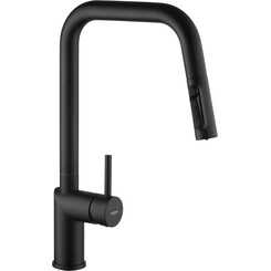 Смеситель для кухни Kroner Element 296569B-3801 (черный матовый, с выдвижной лейкой и подключением питьевой воды), Цвет производителя: черный матовый, фото 