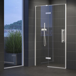 Душові двері Ravak Cool! COSD2-120 (X0VVGCE00Z1, 120 см, скло прозоре, профіль білий матовий), Доступні розміри: 120, Колір виробника: прозоре скло, обробка біла матова, фото 