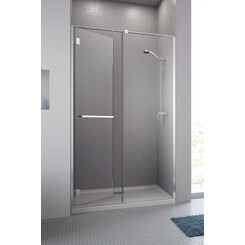 Душові двері Radaway Carena DWJ Chrome DWB 134332-01-01NL (120 см, скло прозоре, петлі хром, ліві), Доступні розміри: 120 L, Колір виробника: хром, Расположение проема (входа): слева, фото 