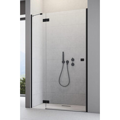 Душевые двери Radaway Essenza New DWJ Black 385017-54-01L (130 см, стекло прозрачное, черные матовые, левые), Доступные размеры: 130 L, Цвет производителя: прозрачное стекло, отделка черная матовая, Расположение проема (входа): справа, фото 