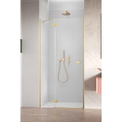 Душові двері Radaway Garda DWJ Brushed Gold 10710100-99-01L (100 см, скло прозоре, брашоване золото, ліві), Доступні розміри: 100 L, Колір виробника: прозоре скло, обробка брашоване золото, Расположение проема (входа): справа, фото 