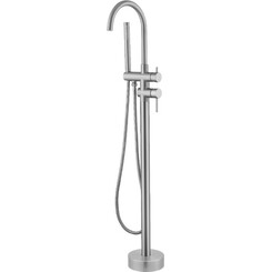 Смеситель для ванны Devit Flow Brushed Nickel 550538N (брашированный никель, напольный), Цвет производителя: брашированный никель, фото 