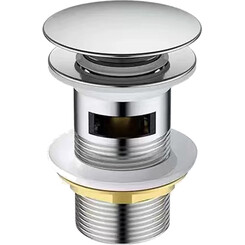 Донный клапан Devit 550548C (c переливом, хром), Цвет производителя: хром, фото 