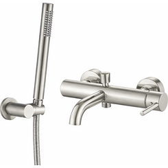 Смеситель для ванны VBI Milano Nickel VBI-050106NI (никель, с лейкой и шлангом), Цвет производителя: никель, фото 