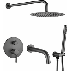 Душевая система VBI Milano Graphite VBI-050110NI (графит, скрытого монтажа, с изливом), Цвет производителя: графит, фото 