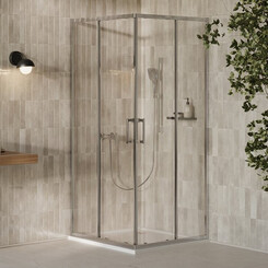 Душова кабіна Ravak X-Point Slim XPSRV2 (X14V40C0FZ1, 80x80 см, скло прозоре, профіль хром), Доступні розміри: 80 x 80, Колір виробника: прозоре скло, обробка хром, фото 