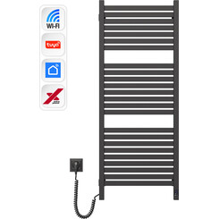 Електрична рушникосушарка Navin Авангард X Sensor Wi-Fi 12-272155-4812 (480x1200, чорний муар, ліва, сенсорна, з таймером), Доступні розміри: 480 x 1200, Колір виробника: чорний муар, Підключення рушникосушарки: ліве, фото 